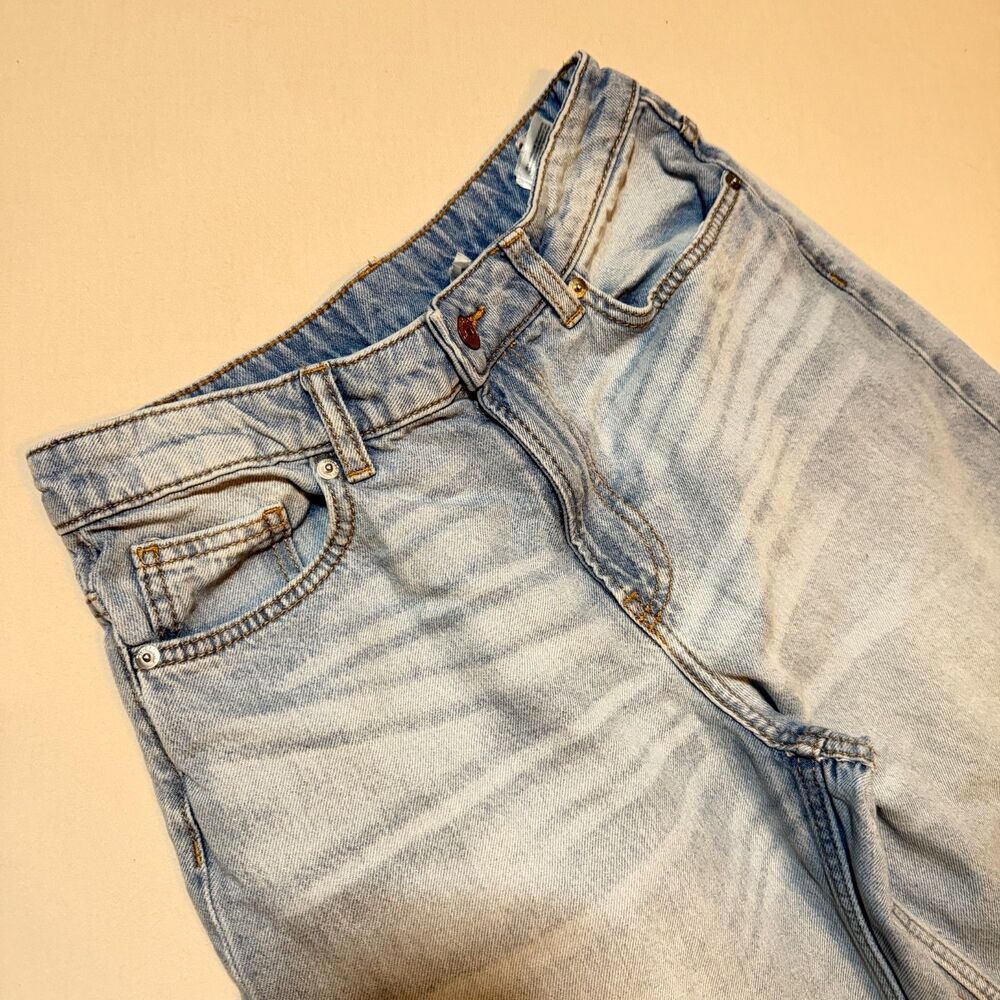 H&M Divided baggy stonewash jeans 100% cotton size 6 - Picture 2 of 8